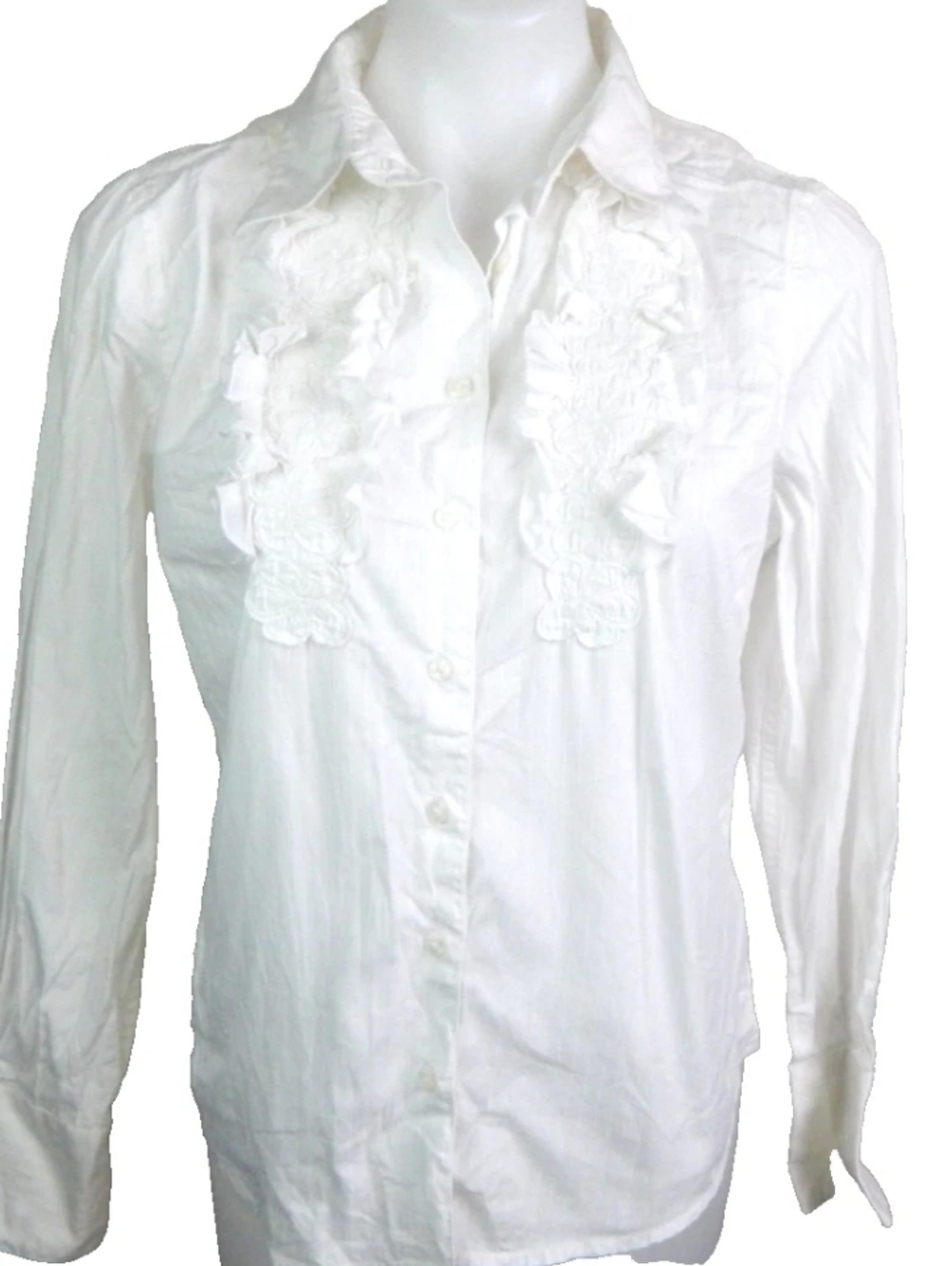 Robert Graham White Floral Embroidered Shirt